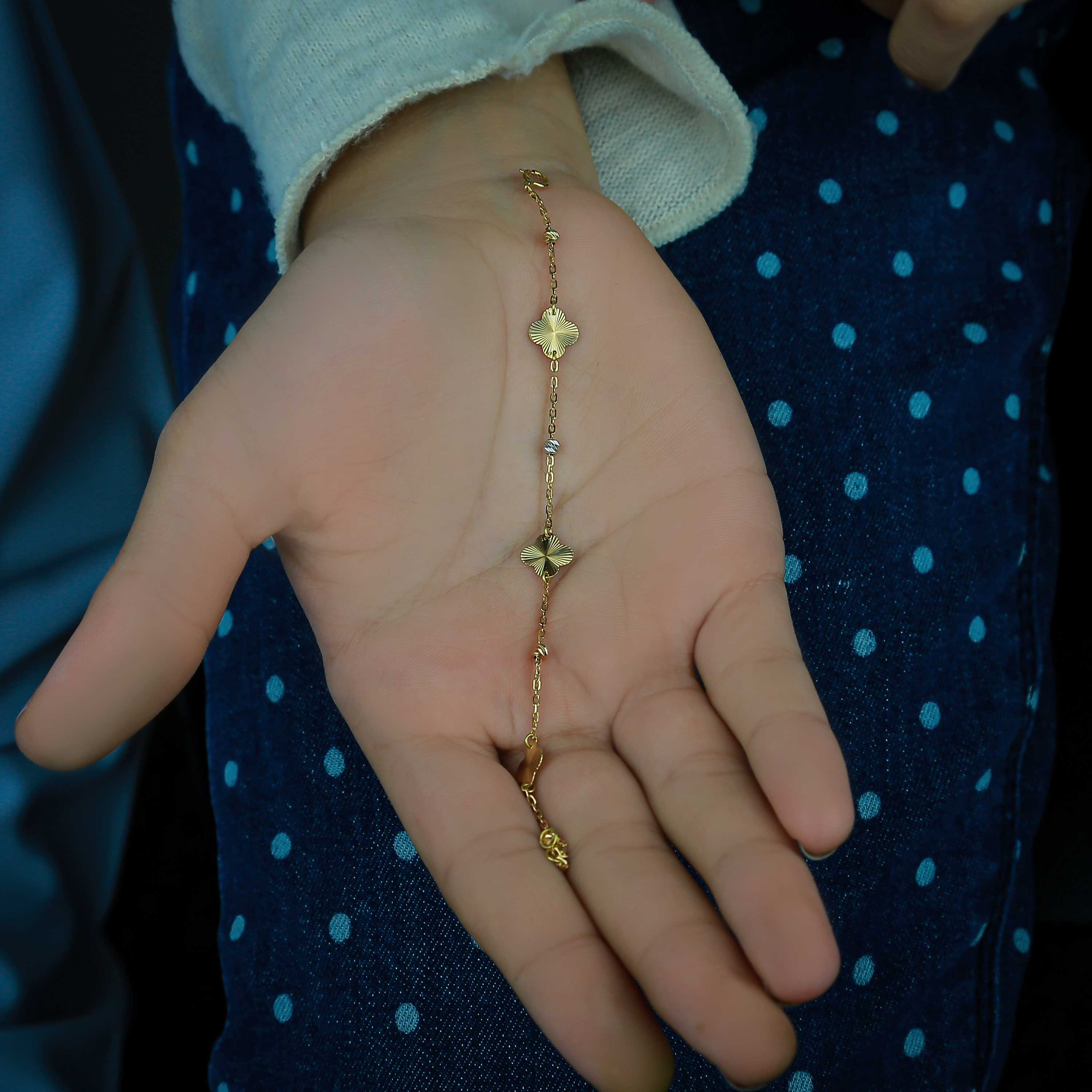 18-karat gold children's bracelet, made in Turkey - (H-0620)